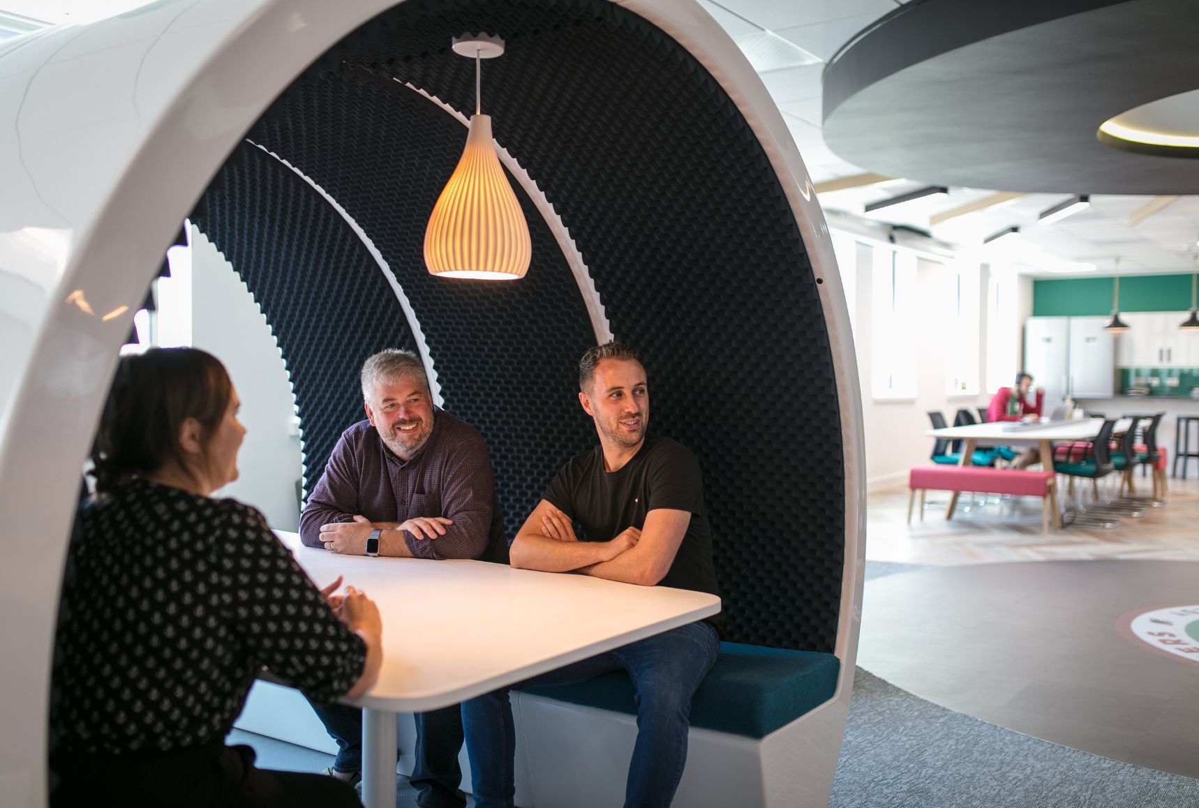 Rocket-style working booths at B Corp™ Rocketmakers.