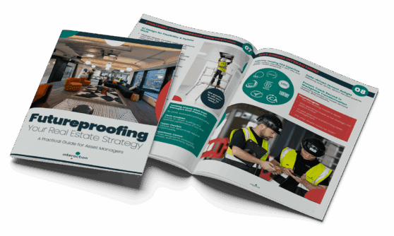 magazine mockup of the Futureproofing Your Real Estate Strategy whitepaper