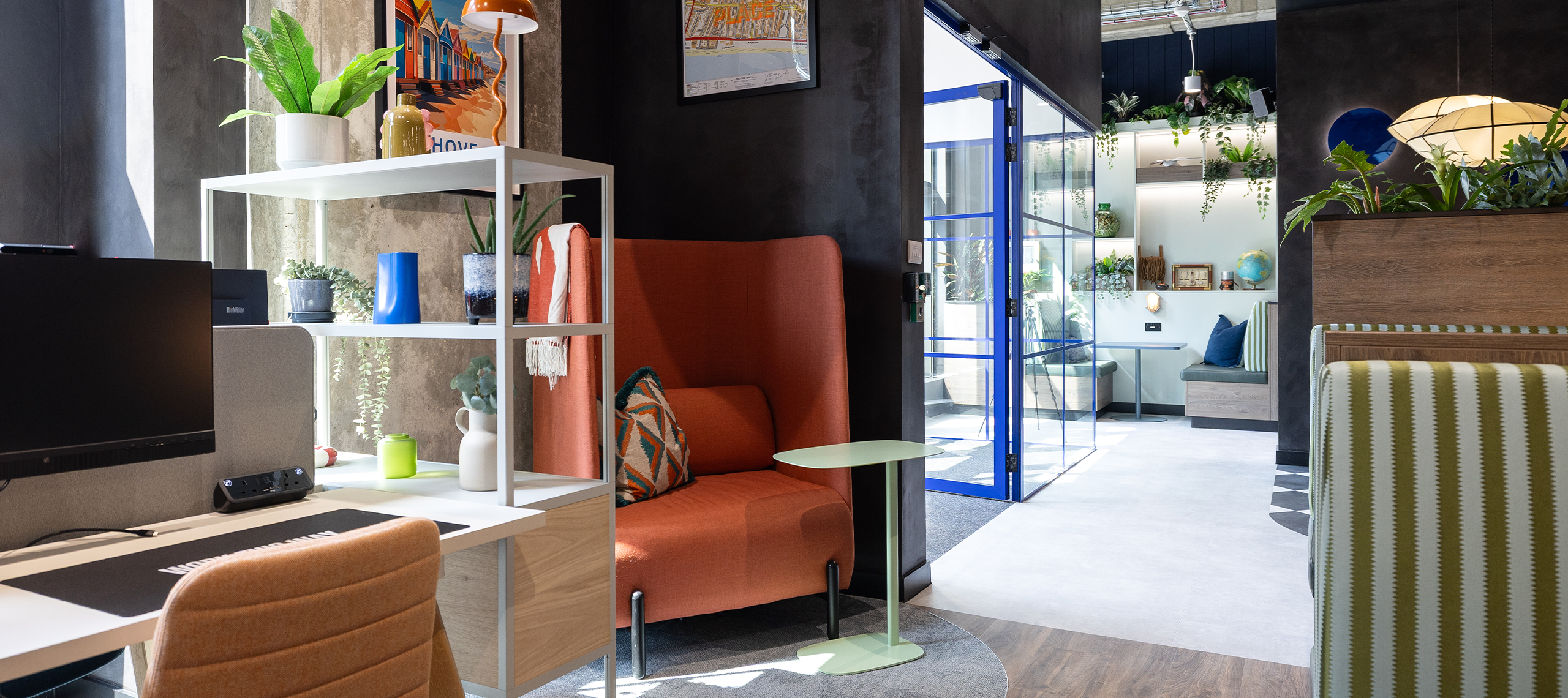 A colourful and electric office space